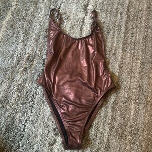 Fashion Nova Brown One Piece Swimsuit Sleek Design